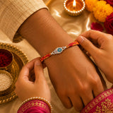 Shubh Swastik Silver Rakhi 🪔