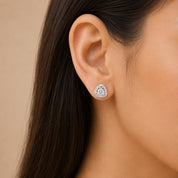Trinity Triangle Silver Stud Earrings – Round Zircon Geometric Studs