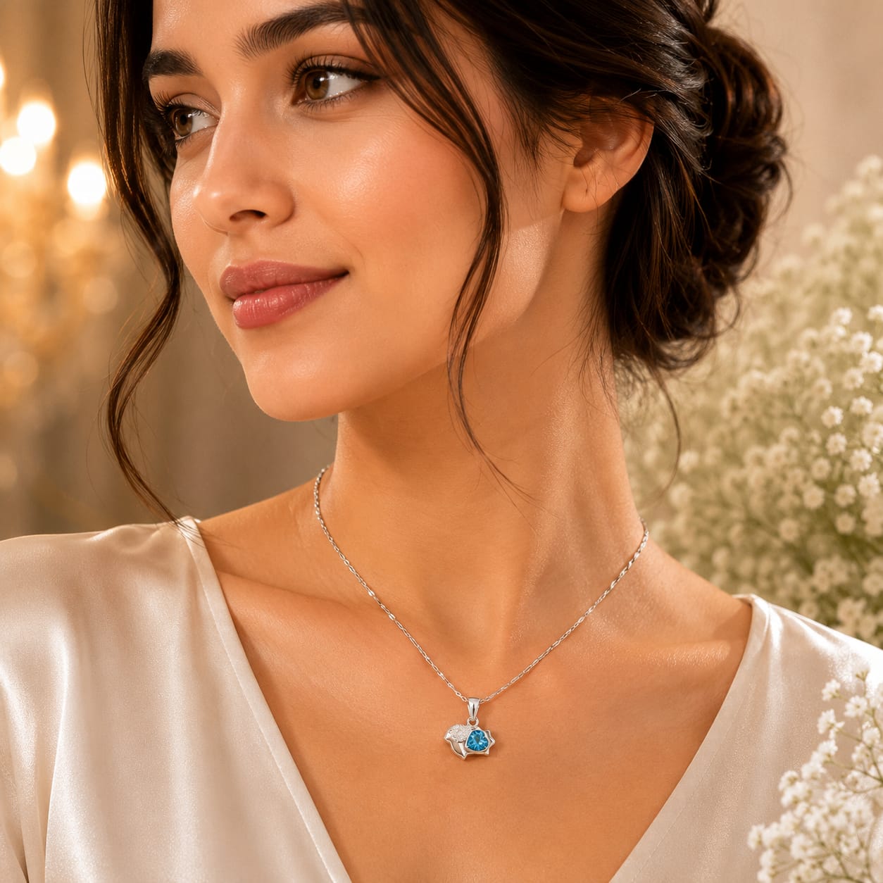 Ocean Wish Chain – Blue Crystal Fish Silver Pendant Necklace