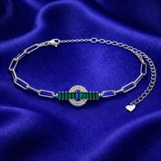 Emerald Halo Link Bracelet (BRC410-407)