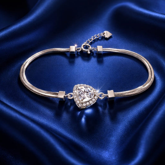 Crystal Heart Charm Bracelet (BRC409-365)