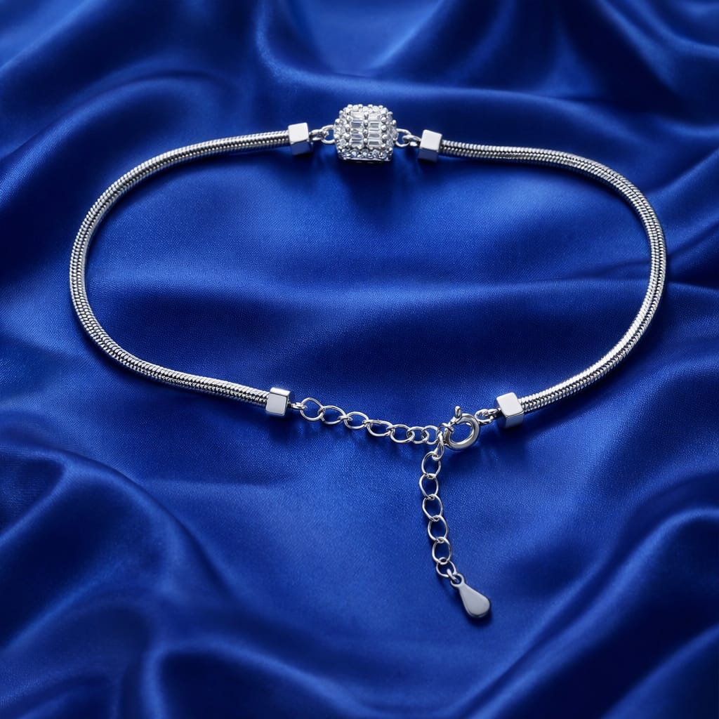 Crystal Cube Charm Bracelet (BRC - 411-348)