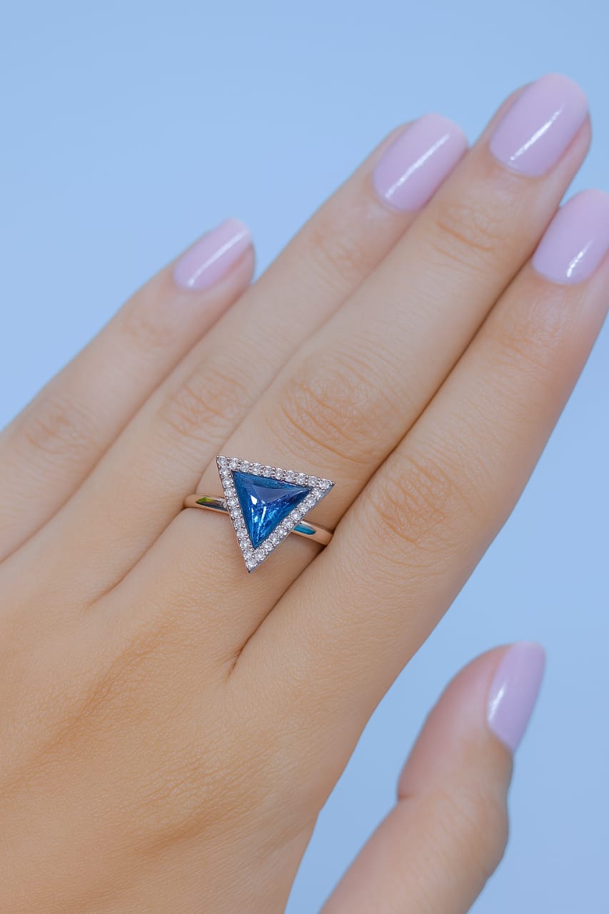 Colored Stone and Diamond Ring