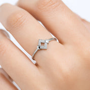 925 Sterling Silver Ring for Women | Elegant Diamond-Studded Design | Skin-Friendly