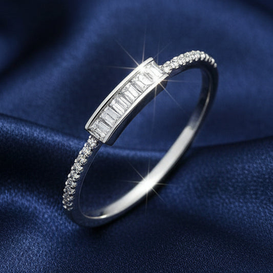 925 Sterling Silver Ring for Women | Elegant Diamond-Studded Design | Skin-Friendly