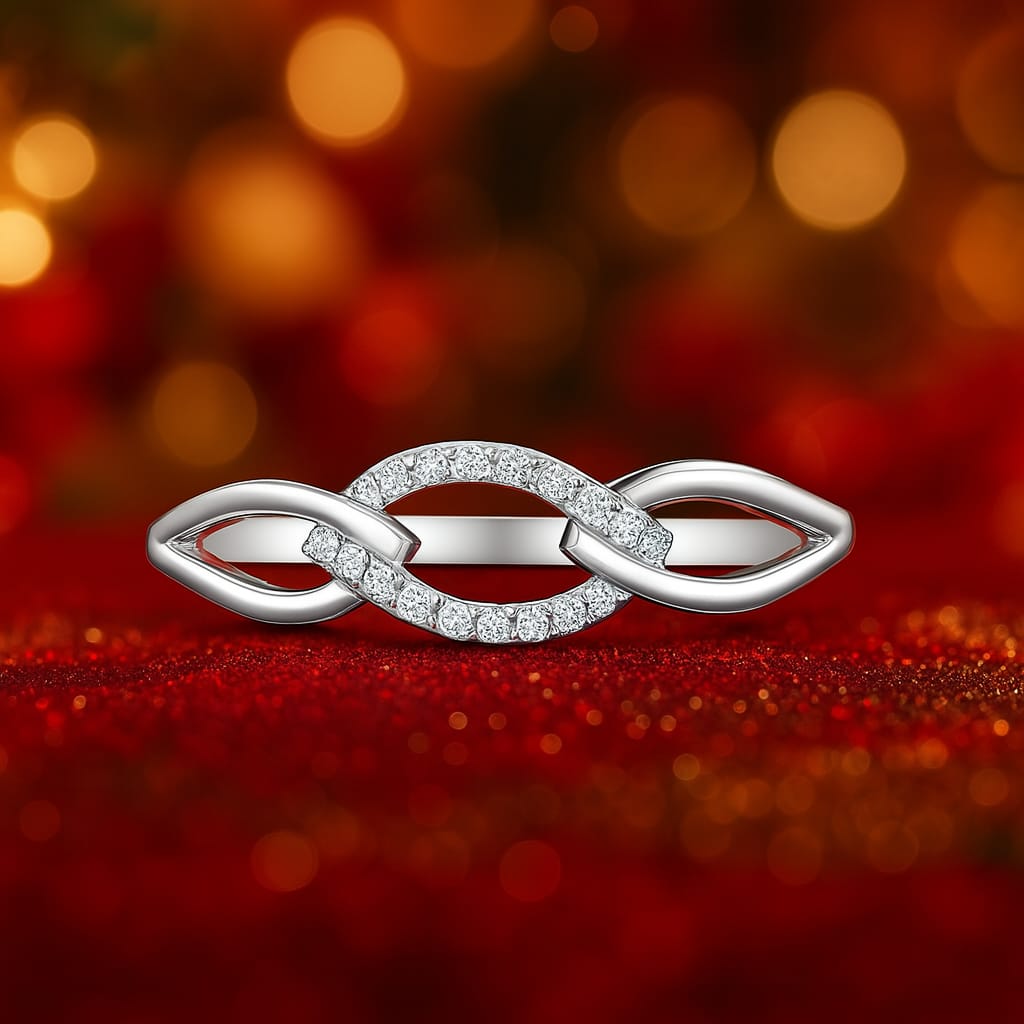 925 Sterling Silver Ring for Women | Elegant Diamond-Studded Design | Skin-Friendly