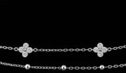 925 Sterling Silver Two-Layered Bracelet for Women | Dual Chain Design with Sparkling Diamonds | Elegant & Adjustable Wristwear MY510-258