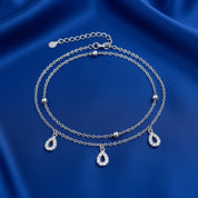 925 Sterling Silver Two-Layered Bracelet for Women | Dual Chain Design with Sparkling  Diamonds | Elegant & Adjustable Wrist-wear MY509-238