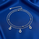 925 Sterling Silver Two-Layered Bracelet for Women | Dual Chain Design with Sparkling  Diamonds | Elegant & Adjustable Wrist-wear MY509-238