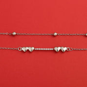 925 Sterling Silver Two-Layered Bracelet for Women | Dual Chain Design with Sparkling Diamonds | Elegant & Adjustable Wristwear MY505-269