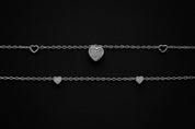 925 Sterling Silver Two-Layered Bracelet for Women | Dual Chain Design with Sparkling  Diamonds | Elegant & Adjustable Wristwear. MY502-222