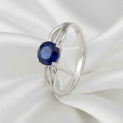 925 Sterling Silver Blue Zircon Solitaire Ring – Statement Cocktail Ring for Women R 189
