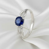 925 Sterling Silver Blue Zircon Solitaire Ring – Statement Cocktail Ring for Women R 189