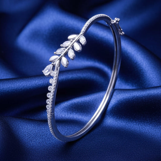 925 Sterling Silver Bracelet with Zircon Diamonds | Premium Sparkling Designer Bracelet for Women PR415-1140