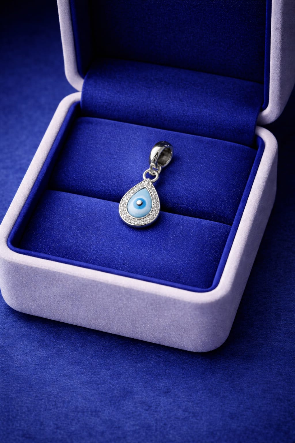 925 Sterling Silver Evil Eye Pendant Necklace for Women | Blue Protection Charm | Minimal Everyday JewelryRRJ0052-396