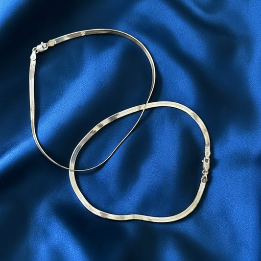 925 Sterling Silver Snake Anklet – Sleek Minimal Elegance