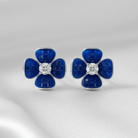 925 Sterling Silver Earrings for Women | Zircon Diamond Studded with Colour Stone / Mother Pearl | Elegant Daily & Party Wear Jewellery ER706-DP4240