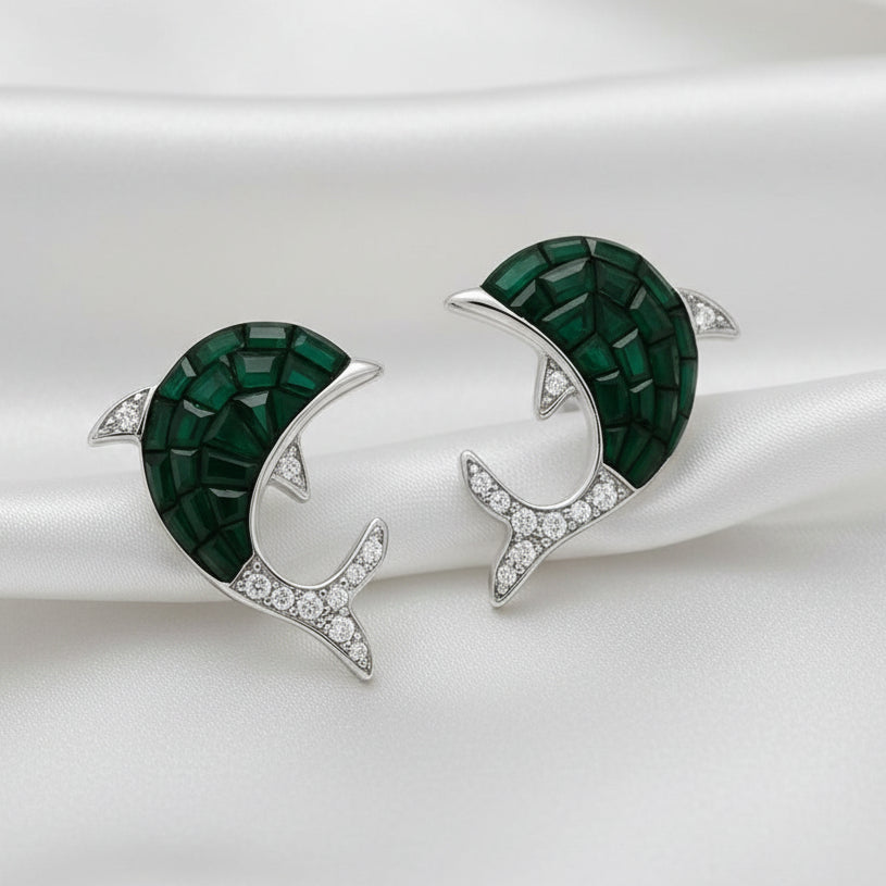 925 Sterling Silver Earrings for Women | Zircon Diamond Studded with Colour Stone / Mother Pearl | Elegant Daily & Party Wear Jewellery ER708-DP346
