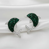 925 Sterling Silver Earrings for Women | Zircon Diamond Studded with Colour Stone / Mother Pearl | Elegant Daily & Party Wear Jewellery ER708-DP346