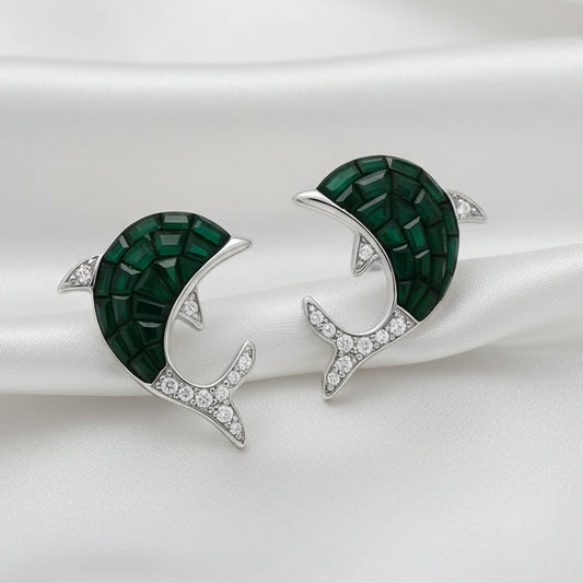 925 Sterling Silver Earrings for Women | Zircon Diamond Studded with Colour Stone / Mother Pearl | Elegant Daily & Party Wear Jewellery ER708-DP346