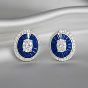 925 Sterling Silver Earrings for Women | Zircon Diamond Studded with Colour Stone / Mother Pearl | Elegant Daily & Party Wear Jewellery ER702-DP410
