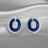 925 Sterling Silver Earrings for Women | Zircon Diamond Studded with Colour Stone / Mother Pearl | Elegant Daily & Party Wear Jewellery ER702-DP410