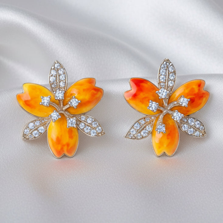 925 Sterling Silver Earrings for Women | Zircon Diamond Studded with Premium Enamel Finish | Elegant Daily & Party Wear JewelleryER709-DP6260