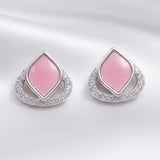 925 Sterling Silver Earrings for Women | Zircon Diamond Studded with Colour Stone / Mother Pearl | Elegant Daily & Party Wear Jewellery RRJ226-352