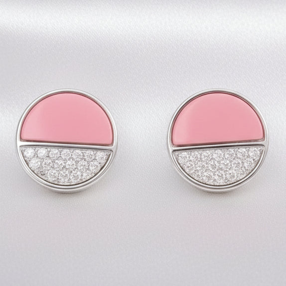 925 Sterling Silver Earrings for Women | Zircon Diamond Studded with Colour Stone / Mother Pearl | Elegant Daily & Party Wear Jewellery RRJ0242-334