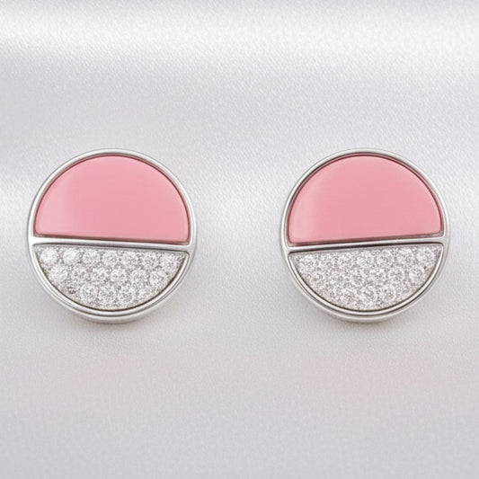 925 Sterling Silver Earrings for Women | Zircon Diamond Studded with Colour Stone / Mother Pearl | Elegant Daily & Party Wear Jewellery RRJ0242-334