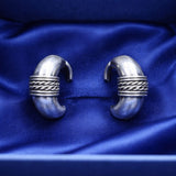 925 Sterling Silver Classic Bali Hoop Earrings for Women & Girls | Elegant Curved Design with Textured Detail | Lightweight Daily Wear Silver Earrings RRJ0246-381