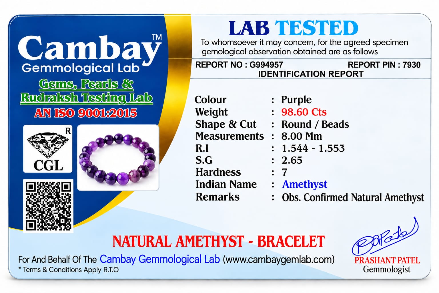 Aurellion Amethyst Serenity Bracelet