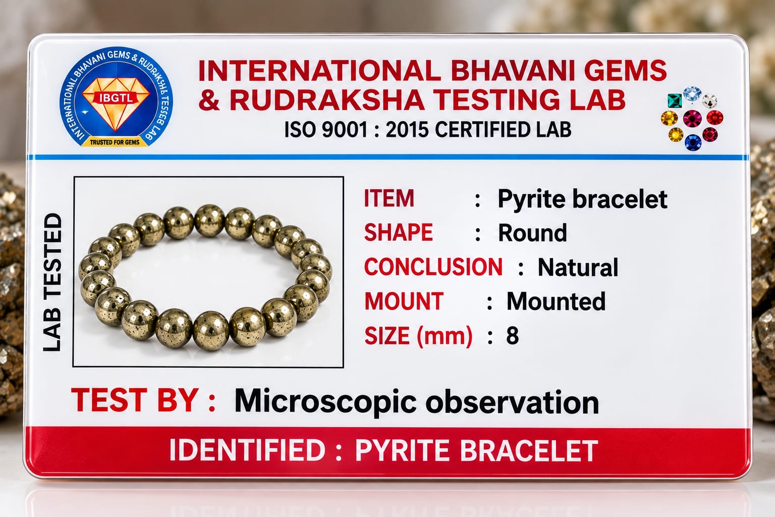 PYRITE GEMSTONE BRACELET FOR MEN & WOMEN