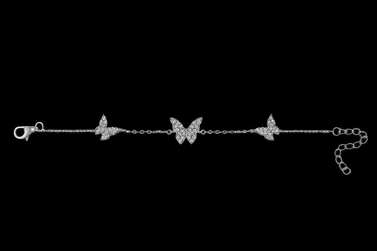 925 Sterling Silver Bracelet for Women | Elegant Diamond-Studded Design | Delicate & Adjustable Chain Bracelet | Gift for Her  MY501-309