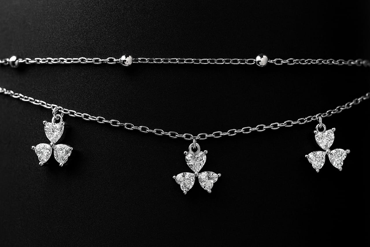 925 Sterling Silver Two-Layered Bracelet for Women | Dual Chain Design with Sparkling Diamonds | Elegant & Adjustable Wristwear MY506-323