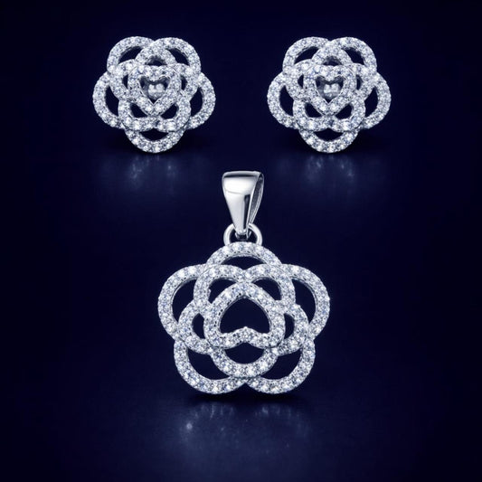 Radiant Grace – Sterling Silver Zircon Jewellery Set PR413-585