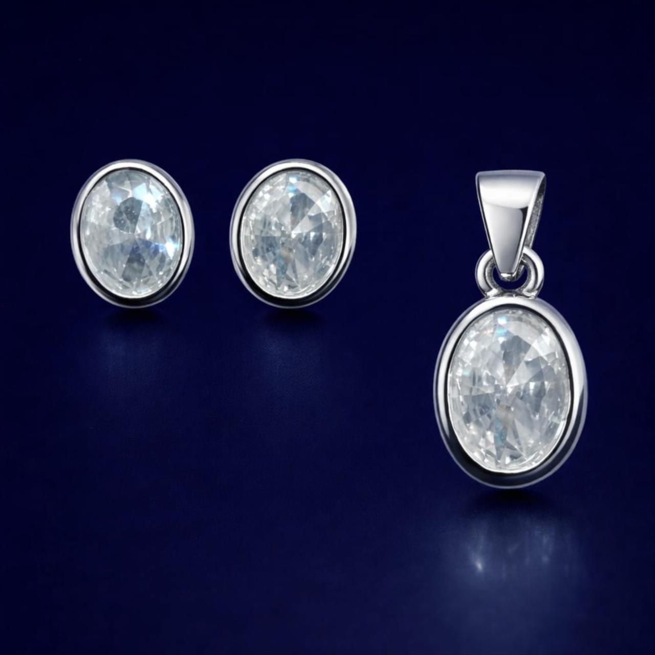 Radiant Grace – Sterling Silver Zircon Jewellery Set PR410-380
