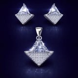 Eternal Sparkle – 925 Sterling Silver Zircon Pendant & Earrings Set PR412-460