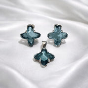 Aqua Bloom Pendant & Earring Set PR420-401