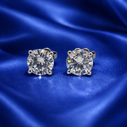 925 Sterling Silver Round Pointer Stud Earrings for Women | Minimal Geometric Design | Elegant Daily Wear Jewellery 1.77 RRJ0177-338
