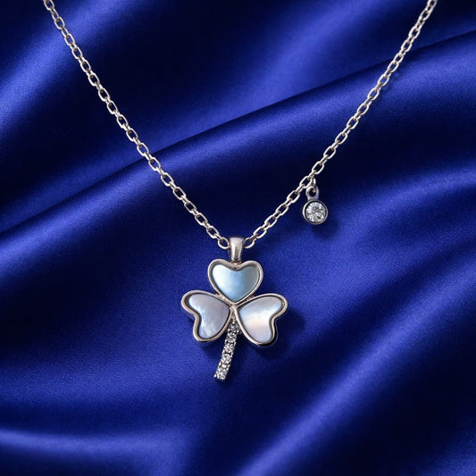 925 Sterling Silver 3 Heart Flower Pendant with Chain | Triple Heart Floral Design Necklace for Women | Romantic & Elegant Gift Jewellery RRJ0237-418