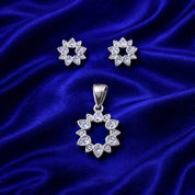 925 Sterling Silver Pendant  with Matching Earrings Set for Women | Elegant Minimal Jewelry | Gift for HerRRJ0194-401