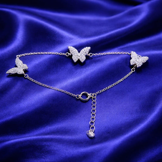 925 Sterling Silver Bracelet for Women | Elegant Diamond-Studded Design | Delicate & Adjustable Chain Bracelet | Gift for Her  MY501-309