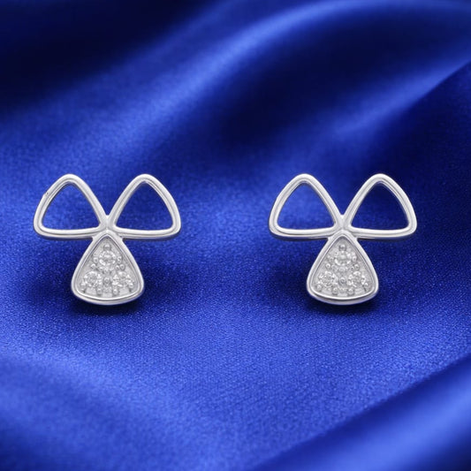 925 Sterling Silver Bow Design Stud Earrings with CZ Diamonds | Elegant Minimal Bow Earrings | Lightweight Daily Wear Earrings for Women & Girls RRJ0114-333