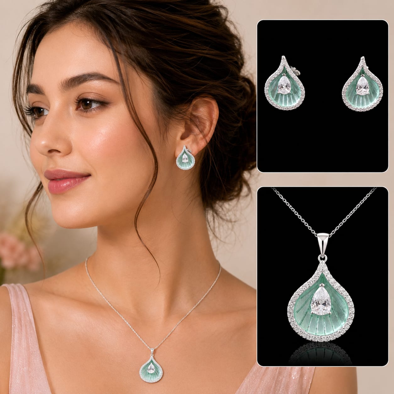 Aurellion Mint Dewdrop Elegance Set