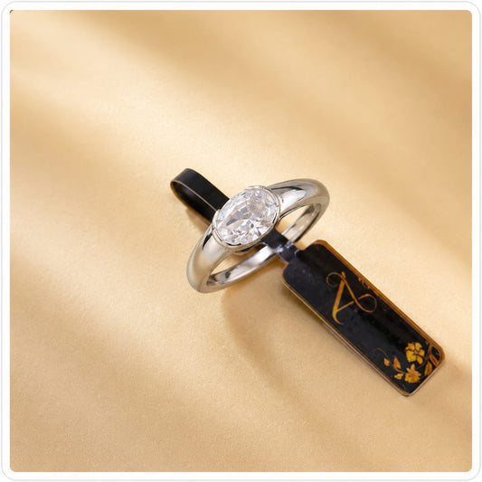 Oval Elegance Solitaire Ring (0242)