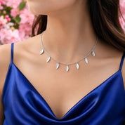 Elara Leaf Drop Silver Chain