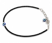 MIDNIGHT EVIL EYE BLACK BEADED ANKLET