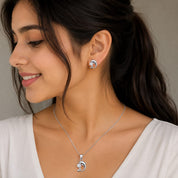Eternal Sparkle – 925 Sterling Silver Zircon Pendant & Earrings Set PR409-273