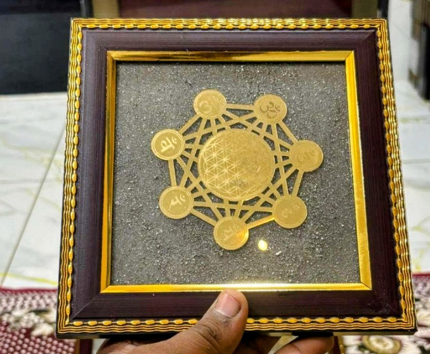 Golden Sri Yantra Sacred Geometry Decorative Frame